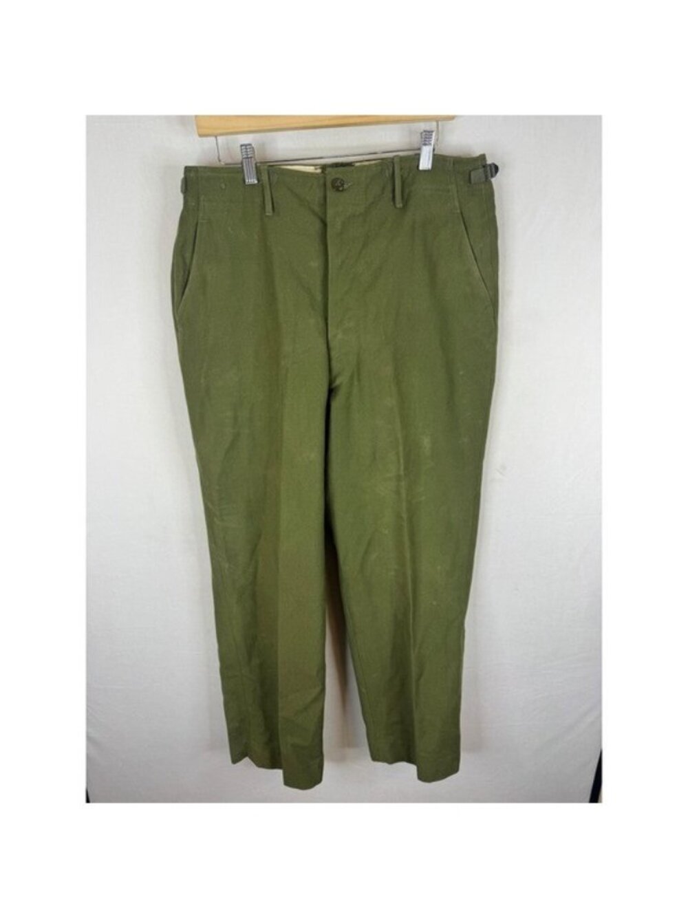 Vintage US Military M-1951 Field Wool Trousers Olive Drab Korean War Pants 35X32